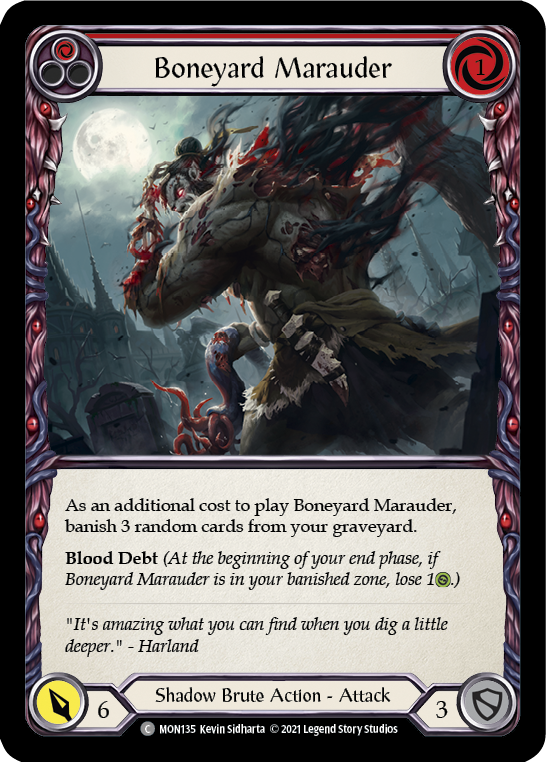 Boneyard Marauder (Red) [MON135] 1st Edition Normal | Good Games North