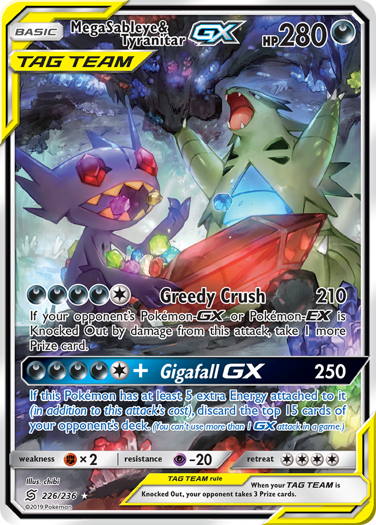 Mega Sableye & Tyranitar GX (226/236) [Sun & Moon: Unified Minds] | Good Games North
