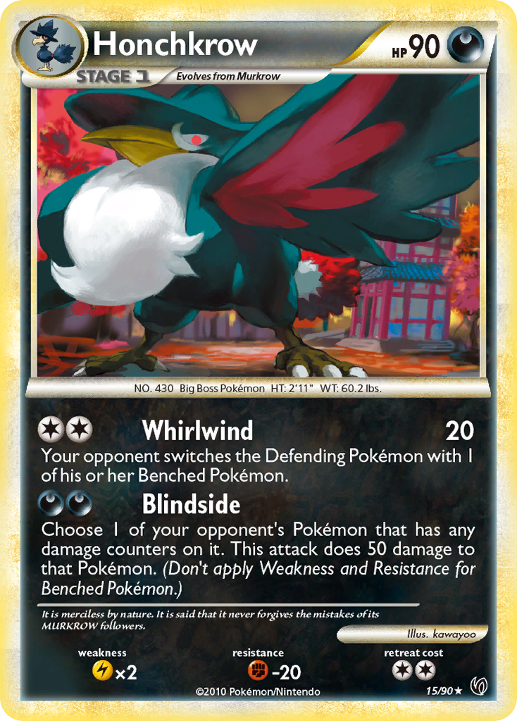 Honchkrow (15/90) [HeartGold & SoulSilver: Undaunted] | Good Games North