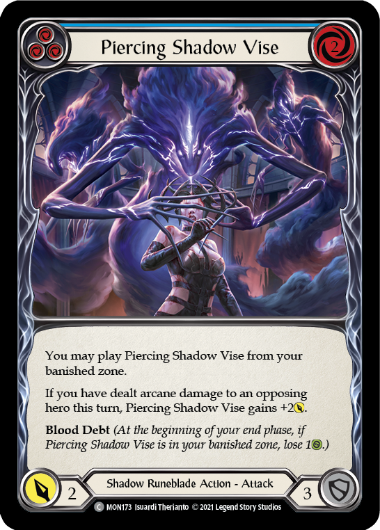 Piercing Shadow Vise (Blue) [MON173] 1st Edition Normal | Good Games North