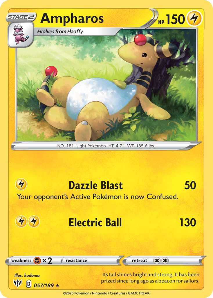 Ampharos (057/189) [Sword & Shield: Darkness Ablaze] | Good Games North