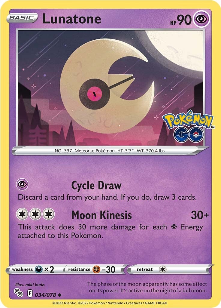 Lunatone (034/078) [Pokémon GO] | Good Games North