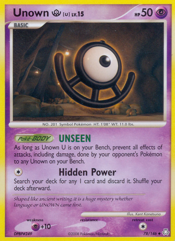 Unown U (78/146) [Diamond & Pearl: Legends Awakened] | Good Games North