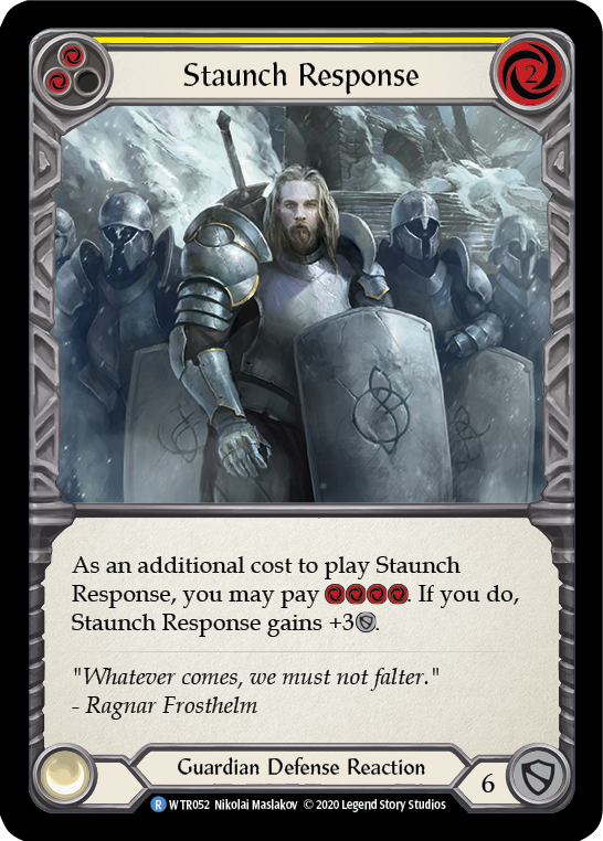 Staunch Response (Yellow) [U-WTR052] (Welcome to Rathe Unlimited)  Unlimited Normal | Good Games North
