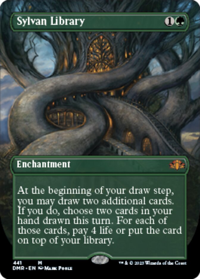 Sylvan Library (Borderless Alternate Art) [Dominaria Remastered] | Good Games North