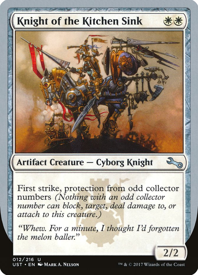Knight of the Kitchen Sink ("protection from odd collector numbers") [Unstable] | Good Games North