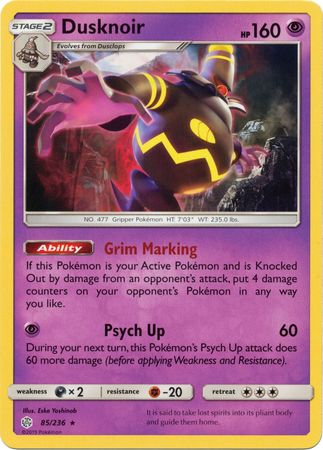 Dusknoir (85/236) (Theme Deck Exclusive) [Sun & Moon: Cosmic Eclipse] | Good Games North
