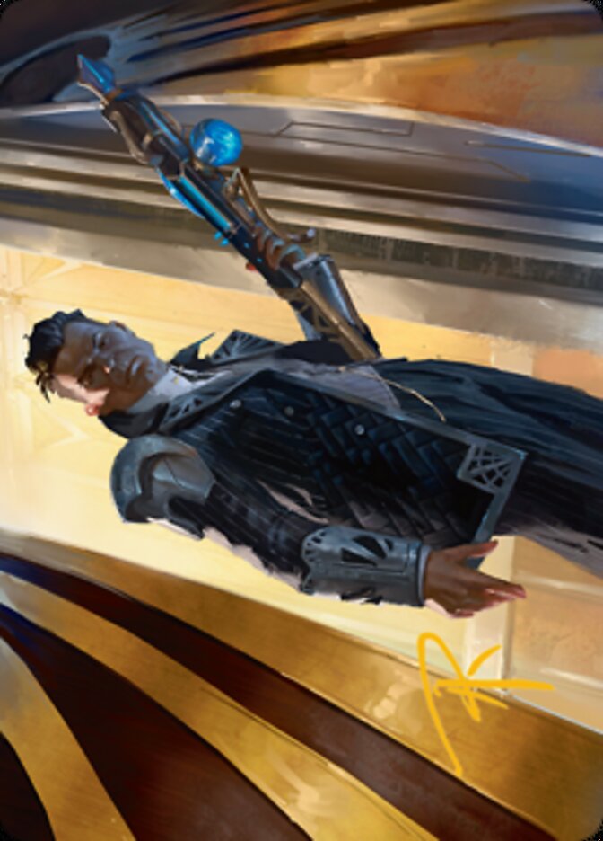 Backup Agent Art Card (Gold-Stamped Signature) [Streets of New Capenna Art Series] | Good Games North