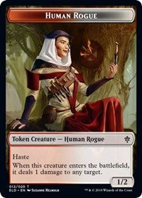 Human Rogue // Food (18) Double-sided Token [Throne of Eldraine Tokens] | Good Games North