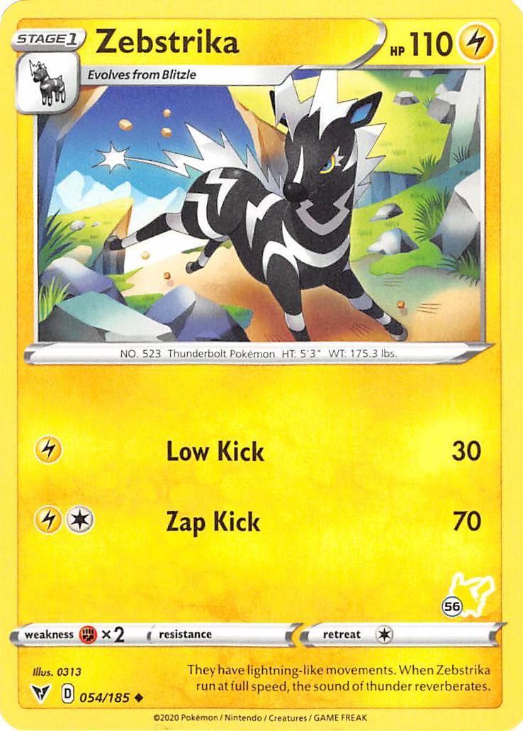 Zebstrika (054/185) (Pikachu Stamp #56) [Battle Academy 2022] | Good Games North