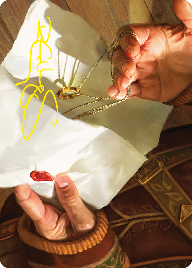 Bilbo's Ring Art Card (Gold-Stamped Signature) [The Lord of the Rings: Tales of Middle-earth Art Series] | Good Games North