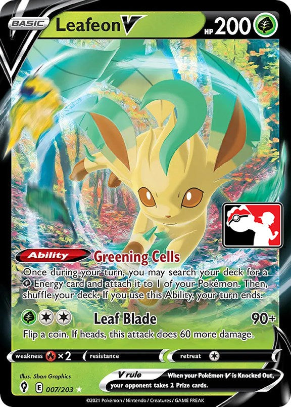 Leafeon V (007/203) [Prize Pack Series One] | Good Games North