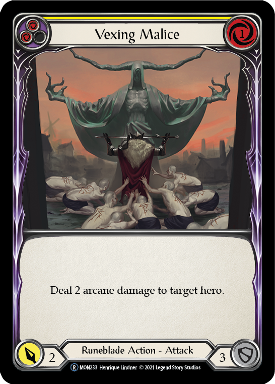 Vexing Malice (Yellow) [U-MON233-RF] Unlimited Rainbow Foil | Good Games North