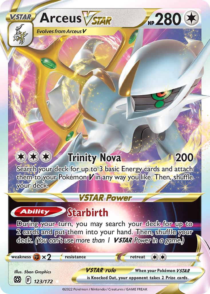 Arceus VSTAR (123/172) (Metal Card) [Sword & Shield: Brilliant Stars] | Good Games North
