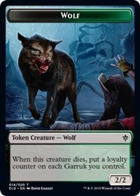 Wolf // Food (15) Double-sided Token [Throne of Eldraine Tokens] | Good Games North
