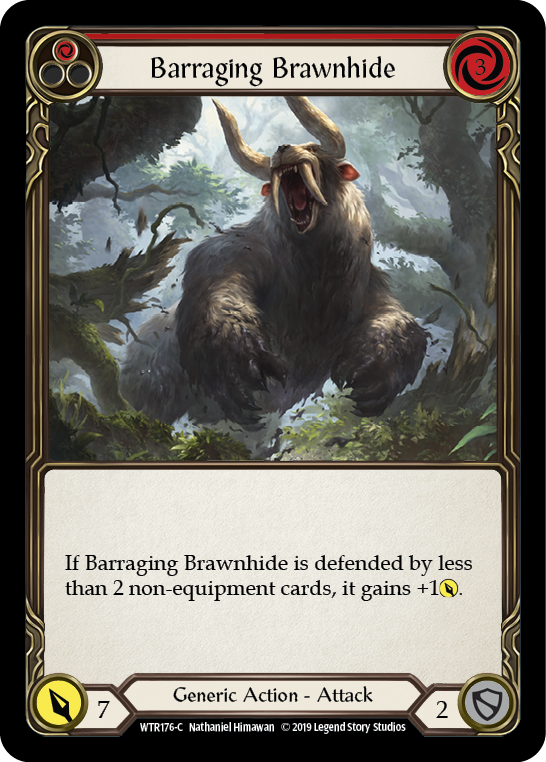 Barraging Brawnhide (Red) [WTR176-C] Alpha Print Normal | Good Games North