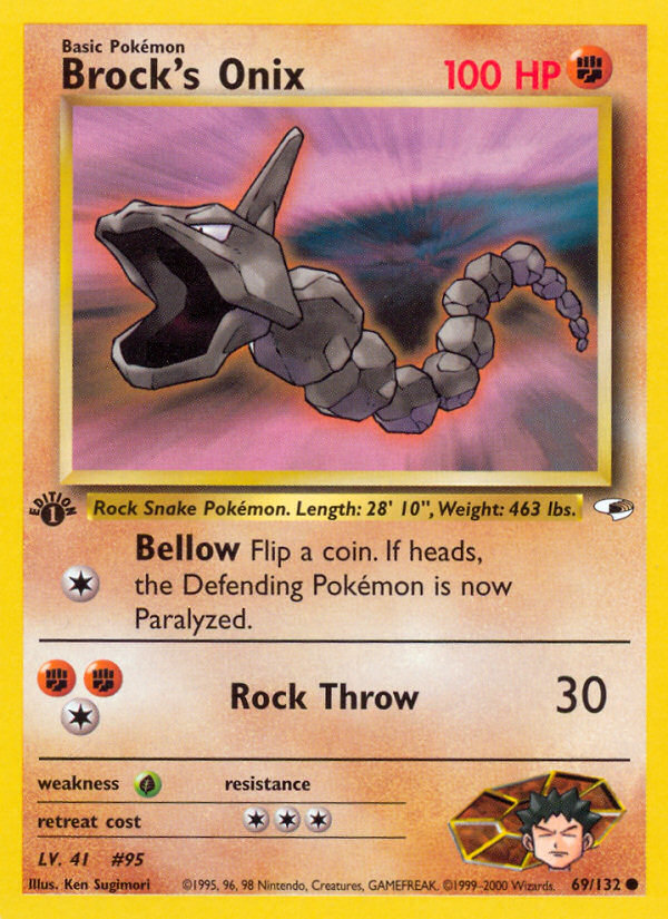 Brock's Onix (69/132) [Gym Heroes 1st Edition] | Good Games North