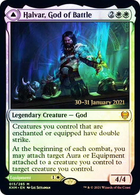 Halvar, God of Battle // Sword of the Realms  [Kaldheim Prerelease Promos] | Good Games North