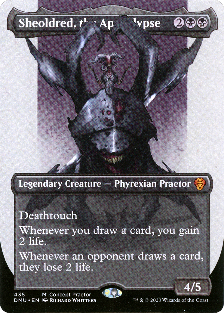 Sheoldred, the Apocalypse (Borderless Concept Praetors) [Phyrexia: All Will Be One] | Good Games North
