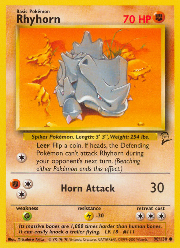 Rhyhorn (90/130) [Base Set 2] | Good Games North