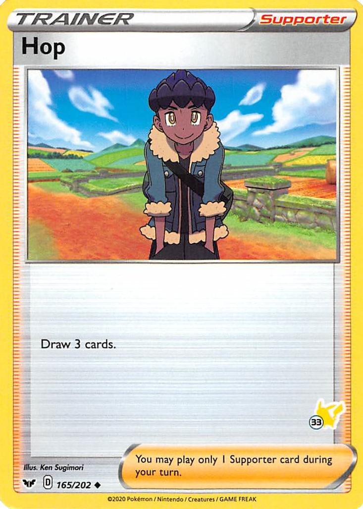Hop (165/202) (Pikachu Stamp #33) [Battle Academy 2022] | Good Games North