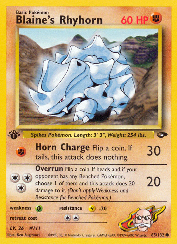 Blaine's Rhyhorn (65/132) [Gym Challenge 1st Edition] | Good Games North