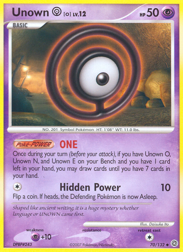 Unown O (70/132) [Diamond & Pearl: Secret Wonders] | Good Games North