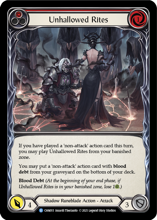Unhallowed Rites (Red) [CHN015] (Monarch Chane Blitz Deck) | Good Games North