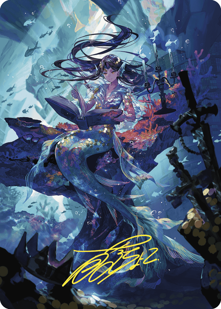 Rhystic Study Art Card (Gold-Stamped Signature) [Wilds of Eldraine Art Series] | Good Games North