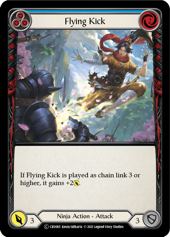 Flying Kick (Blue) [U-CRU065-RF] Unlimited Rainbow Foil | Good Games North