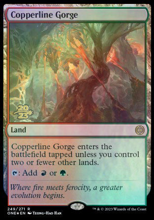 Copperline Gorge [Phyrexia: All Will Be One Prerelease Promos] | Good Games North