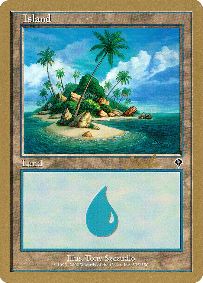 Island (cr335a) (Carlos Romao) [World Championship Decks 2002] | Good Games North