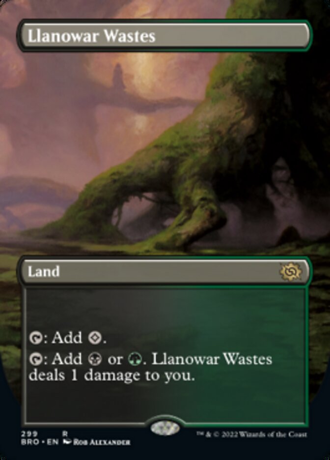 Llanowar Wastes (Borderless Alternate Art) [The Brothers' War] | Good Games North