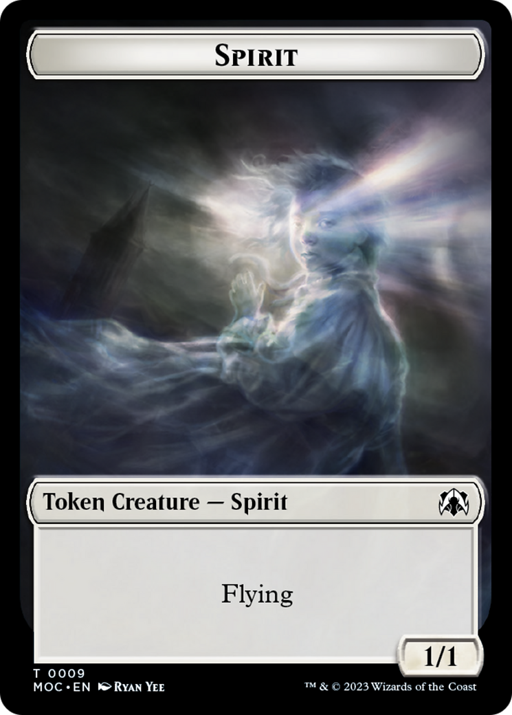 Spirit (9) // Treasure Double-Sided Token [March of the Machine Commander Tokens] | Good Games North