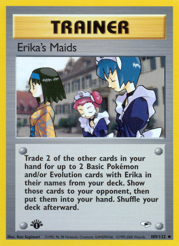 Erika's Maids (109/132) [Gym Heroes 1st Edition] | Good Games North