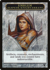 Emblem - Elspeth, Knight-Errant // Soldier Double-Sided Token [Modern Event Deck 2014 Tokens] | Good Games North