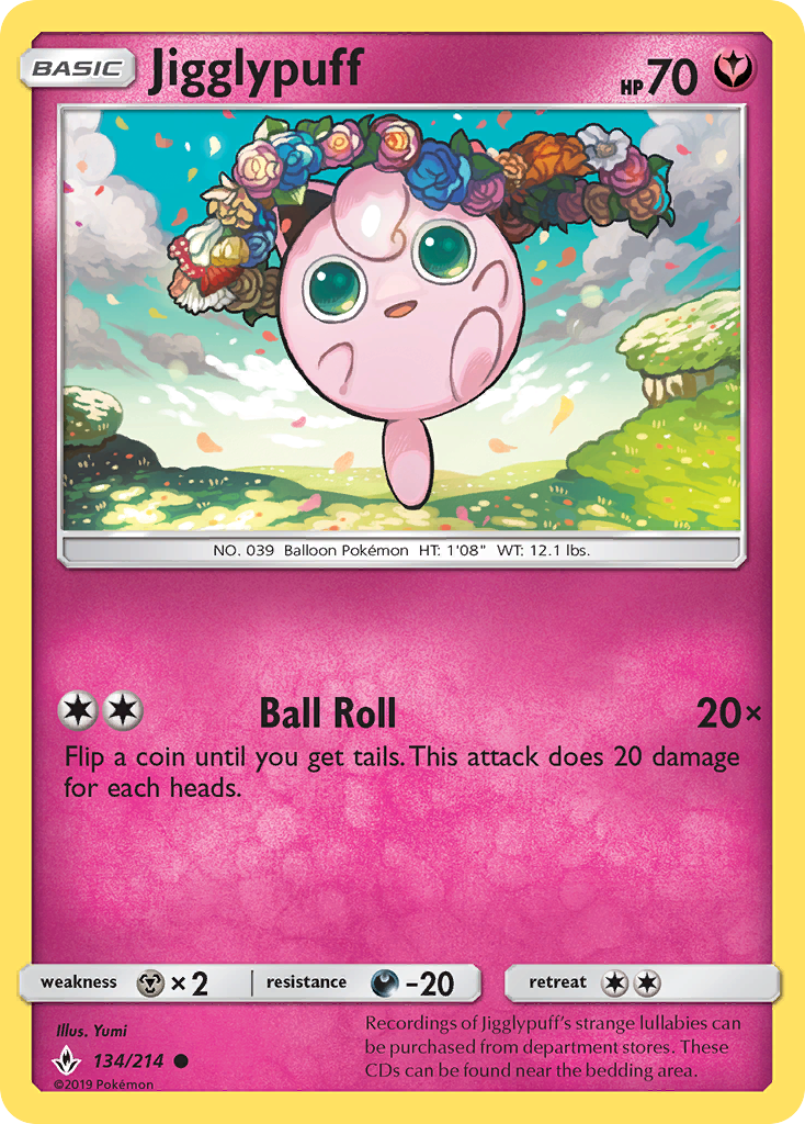 Jigglypuff (134/214) [Sun & Moon: Unbroken Bonds] | Good Games North