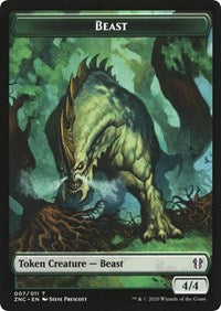 Beast // Saproling Double-sided Token [Commander: Zendikar Rising Tokens] | Good Games North