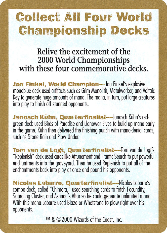 2000 World Championships Ad [World Championship Decks 2000] | Good Games North