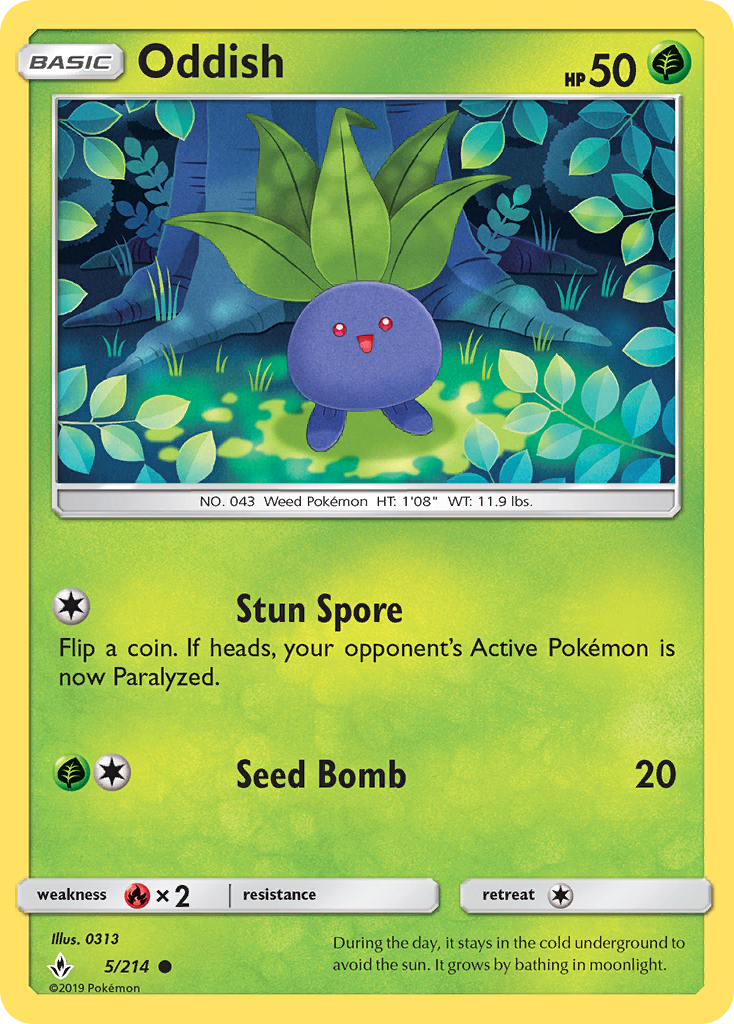 Oddish (5/214) [Sun & Moon: Unbroken Bonds] | Good Games North
