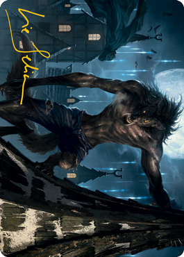 Stalking Predator Art Card (Gold-Stamped Signature) [Innistrad: Midnight Hunt Art Series] | Good Games North