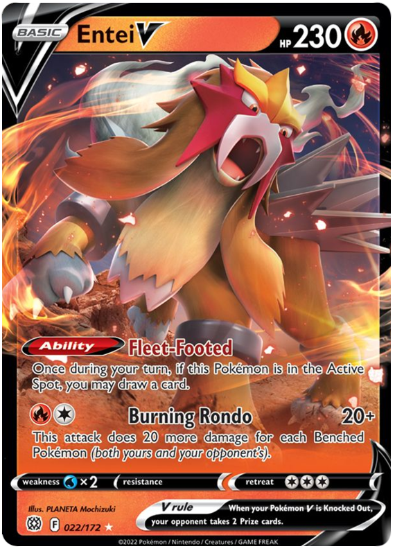 Entei V (022/172) [Sword & Shield: Brilliant Stars] | Good Games North