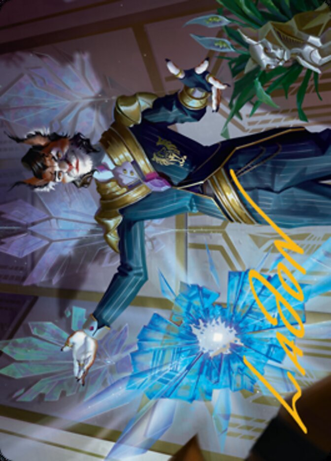 Kros, Defense Contractor Art Card (Gold-Stamped Signature) [Streets of New Capenna Art Series] | Good Games North