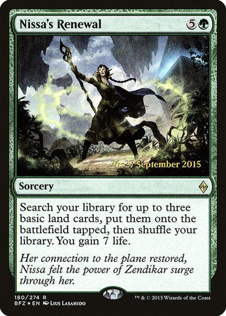 Nissa's Renewal [Battle for Zendikar Promos] | Good Games North