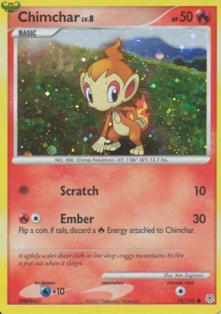 Chimchar (76/130) (Cosmos Holo) [Diamond & Pearl: Base Set] | Good Games North