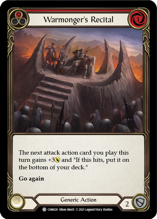 Warmonger's Recital (Red) [CHN028] (Monarch Chane Blitz Deck) | Good Games North