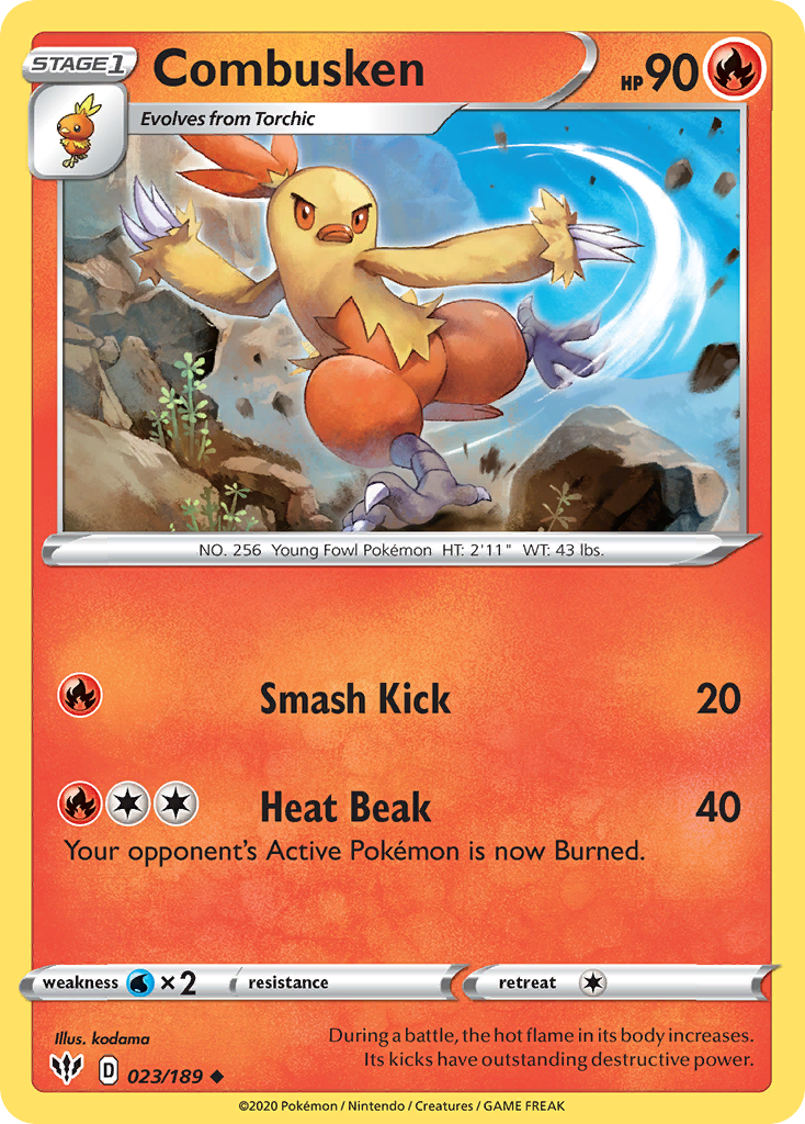 Combusken (023/189) [Sword & Shield: Darkness Ablaze] | Good Games North