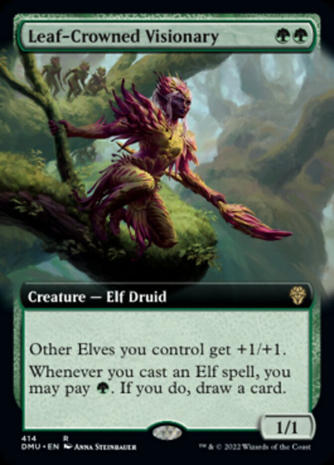 Leaf-Crowned Visionary (Extended Art) [Dominaria United] | Good Games North