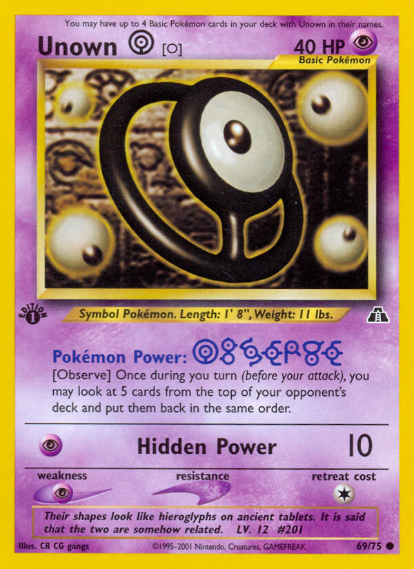 Unown [O] (69/75) [Neo Discovery 1st Edition] | Good Games North