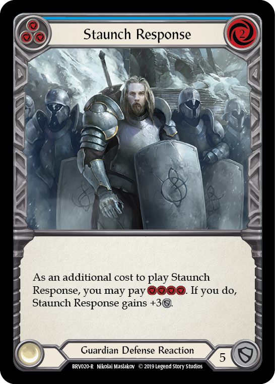 Staunch Response (Blue) [BVO020-R] 1st Edition Normal | Good Games North
